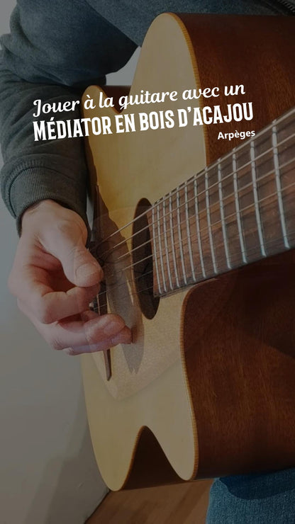 Porte médiator et médiator guitare en acajou